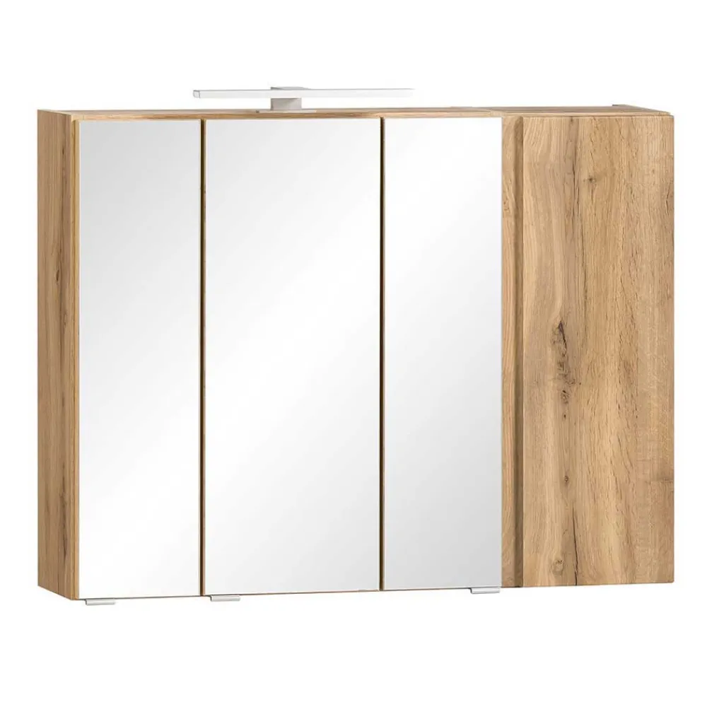 Wohnen Spiegelschrank 4-türig & Unterbeckenschrank - Mia (zweiteilig)