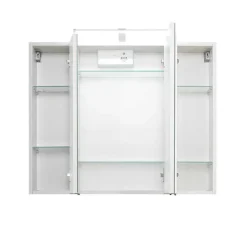 Wohnen Badezimmer Komplett*Spiegelschrank und Waschtisch Concetada in Hochglanz Weiß (zweiteilig)