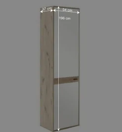 Wohnen Spiegeltür-Flurschrank in Wildeiche Optik - Vapposia