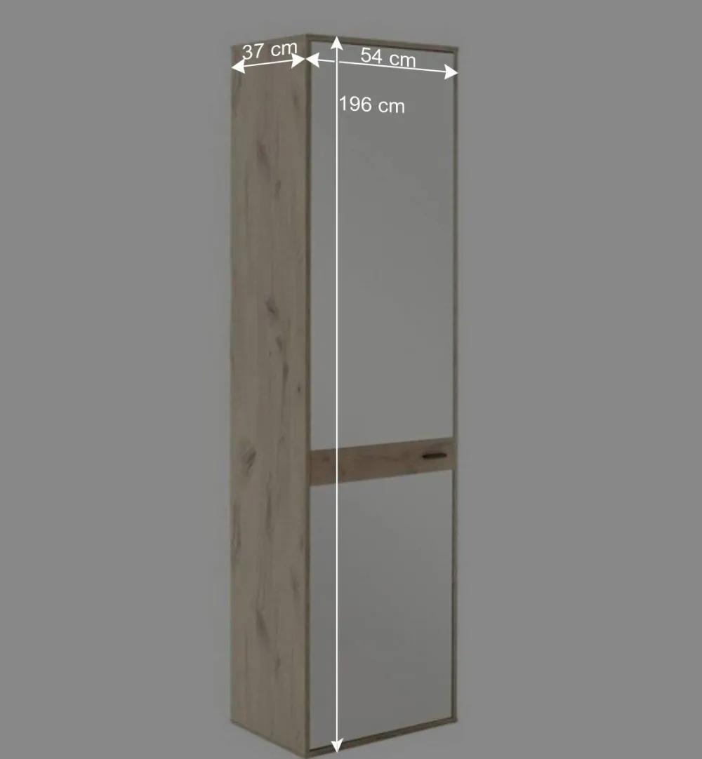 Wohnen Spiegeltür-Flurschrank in Wildeiche Optik - Vapposia
