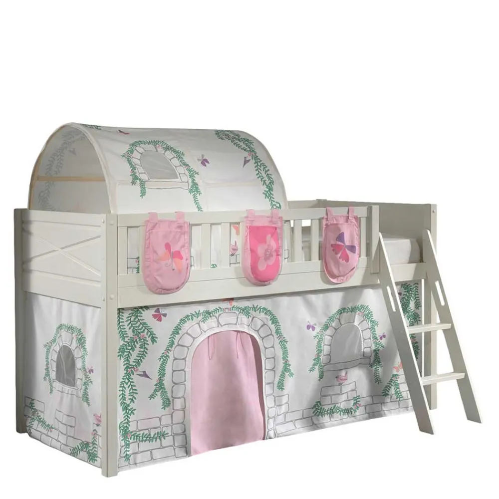 Wohnen Jugendbetten|Kindermöbel*Spielbett Kinderhochbett Schloss und Schmetterlinge - Brandon