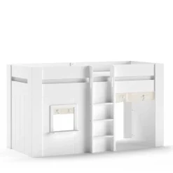 Kinder Wohnen Spielbett mit Hütte 120 cm hoch - Aramo