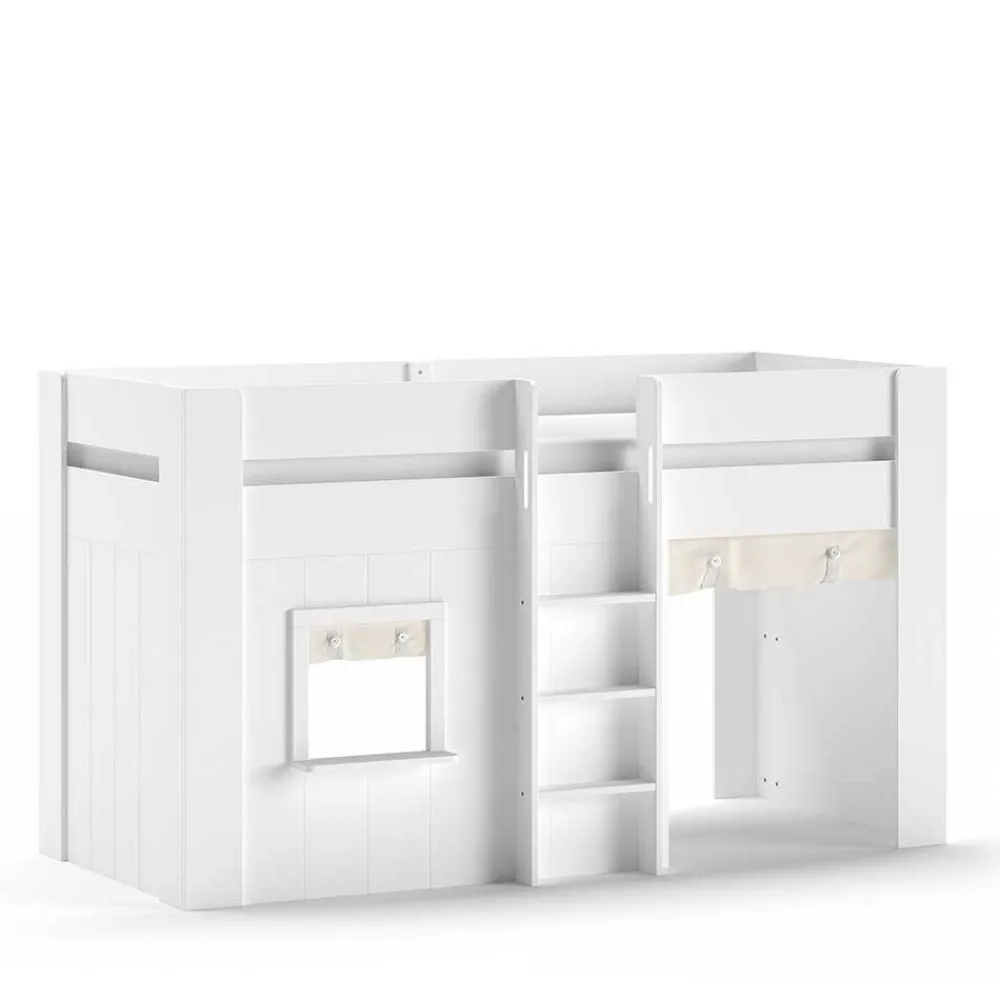 Kinder Wohnen Spielbett mit Hütte 120 cm hoch - Aramo