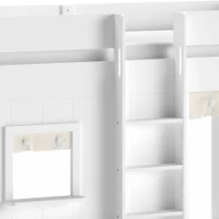 Kinder Wohnen Spielbett mit Hütte 120 cm hoch - Aramo