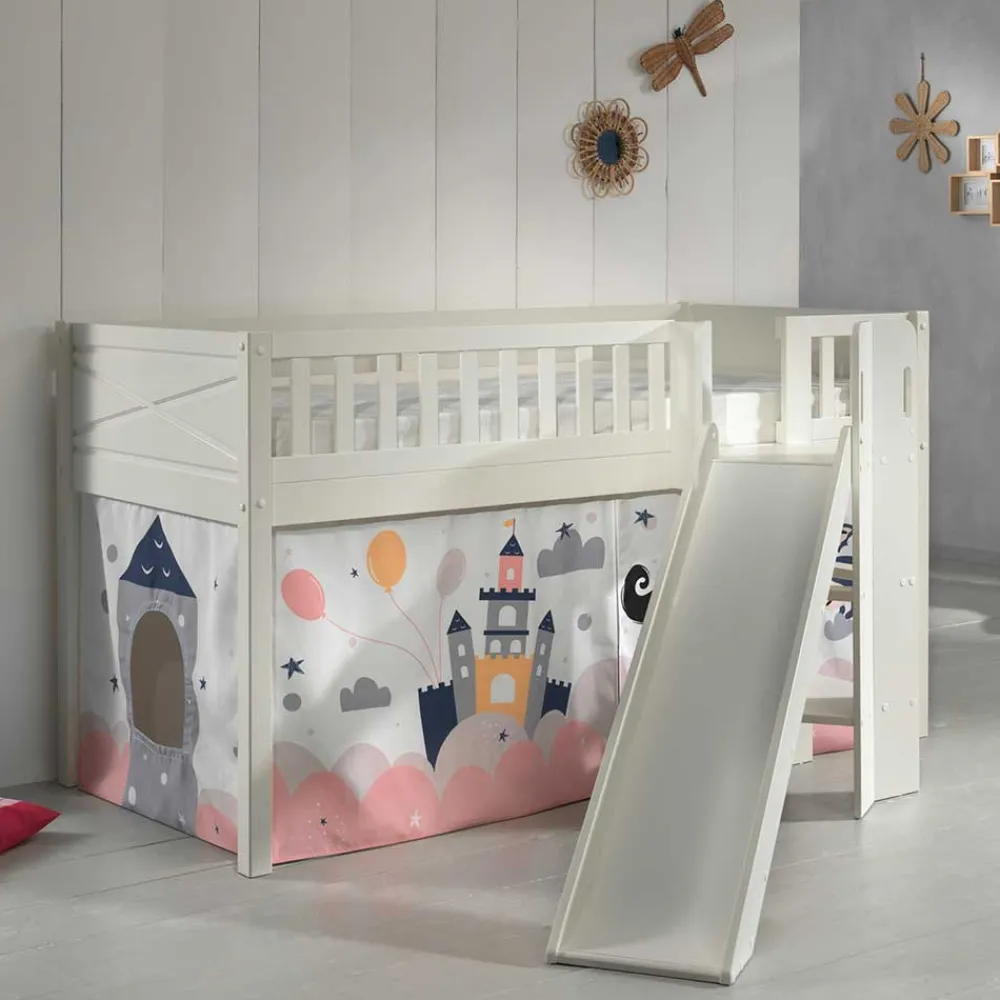 Kinder Wohnen Spielbett mit schräger Rutsche Prinzessin - Novelya