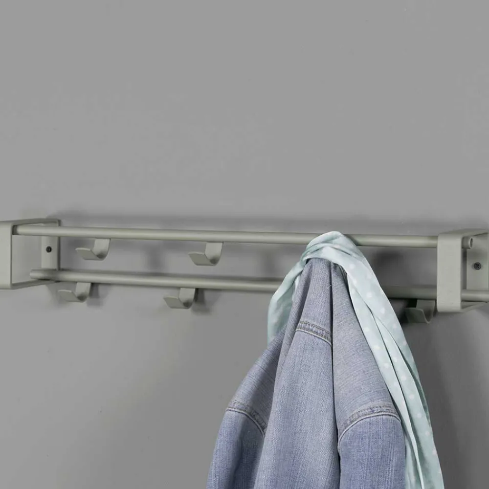 Wohnen Stahl 7 Haken Garderobe in Graugrün - Azulon