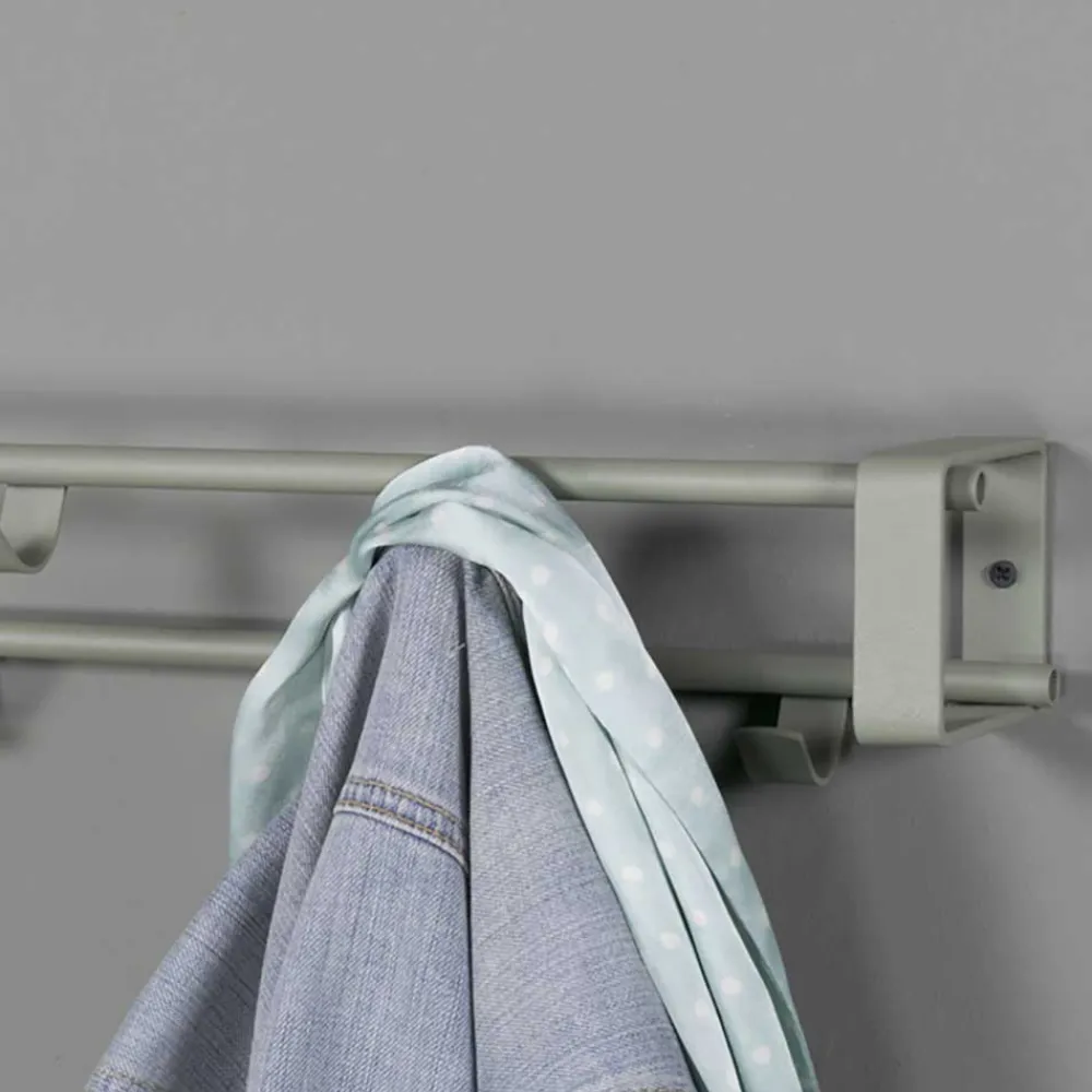 Wohnen Stahl 7 Haken Garderobe in Graugrün - Azulon