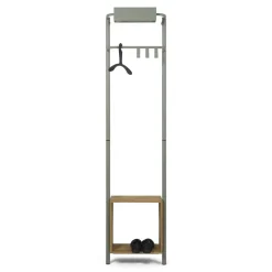 Wohnen Stahl Garderobe in Graugrün mit Schuhablage - Vientors