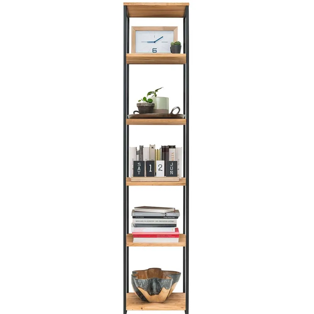 Wohnen Esszimmerregale|Regale*Stahl Regal mit 6 Wildeiche Böden - Sluganov