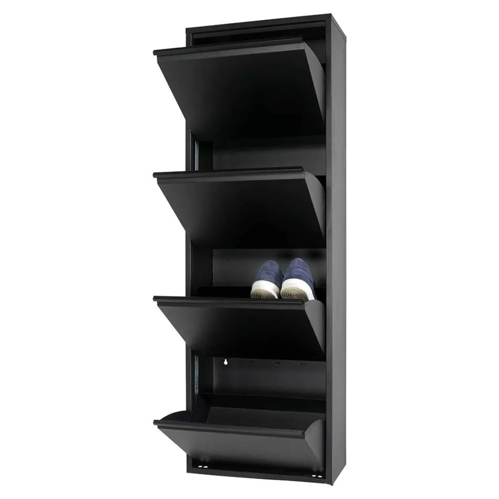 Wohnen Stahl Schuhkipper in Schwarz - Drahina