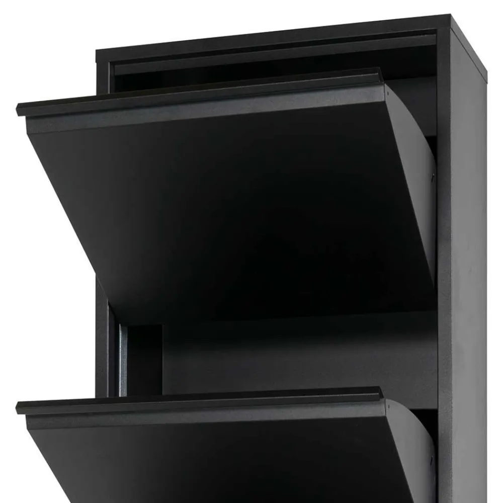 Wohnen Stahl Schuhkipper in Schwarz - Drahina