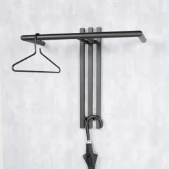 Wohnen Stahl T-Design Wandgarderobe in Schwarz - Brittania