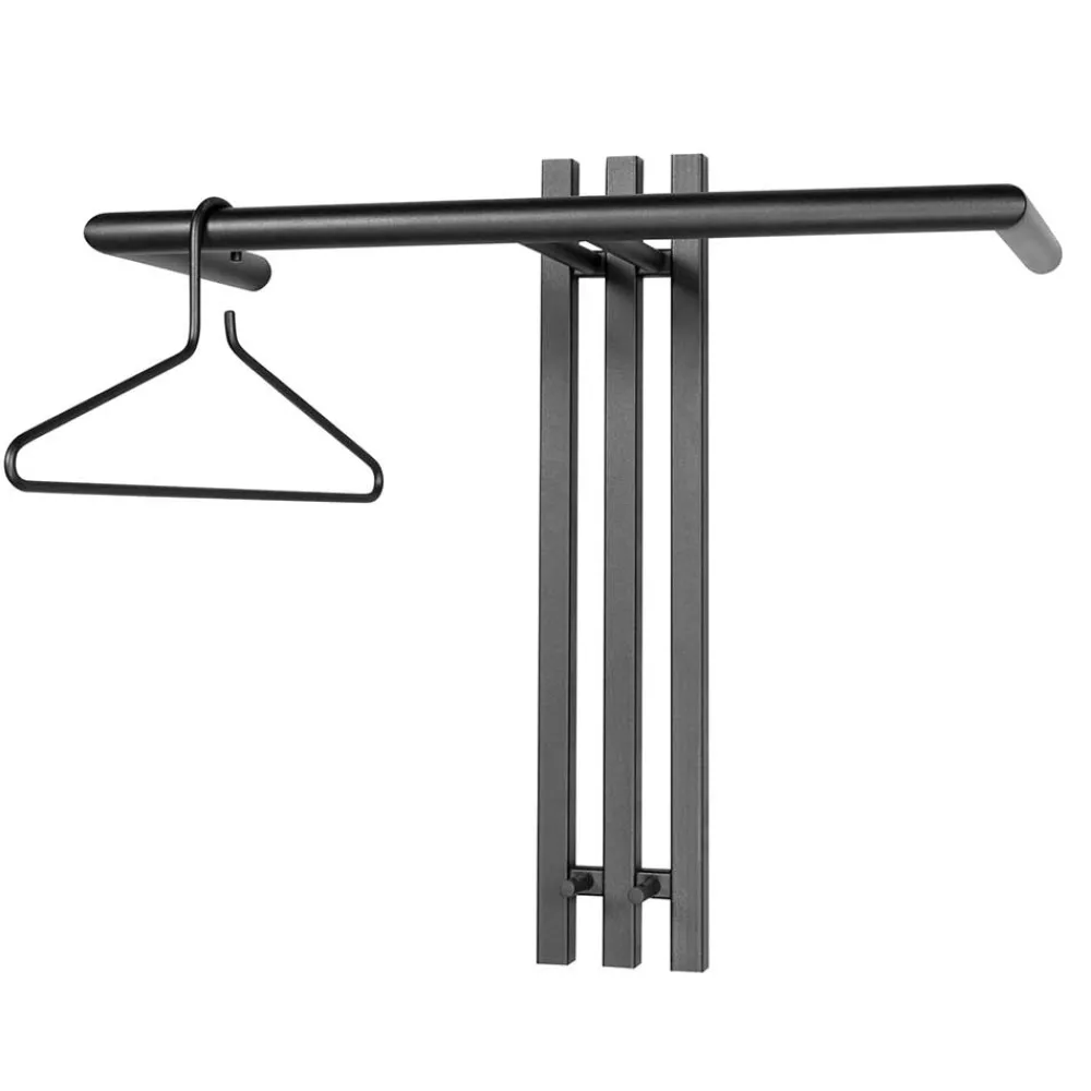 Wohnen Stahl T-Design Wandgarderobe in Schwarz - Brittania