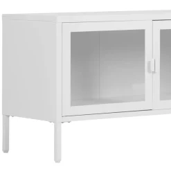 Wohnen Tv & Hifi-Möbel|Tv & Hifi-Möbel*Stahl TV Lowboard mit drei Glastüren - Sancrez