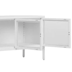 Wohnen Tv & Hifi-Möbel|Tv & Hifi-Möbel*Stahl TV Lowboard mit drei Glastüren - Sancrez