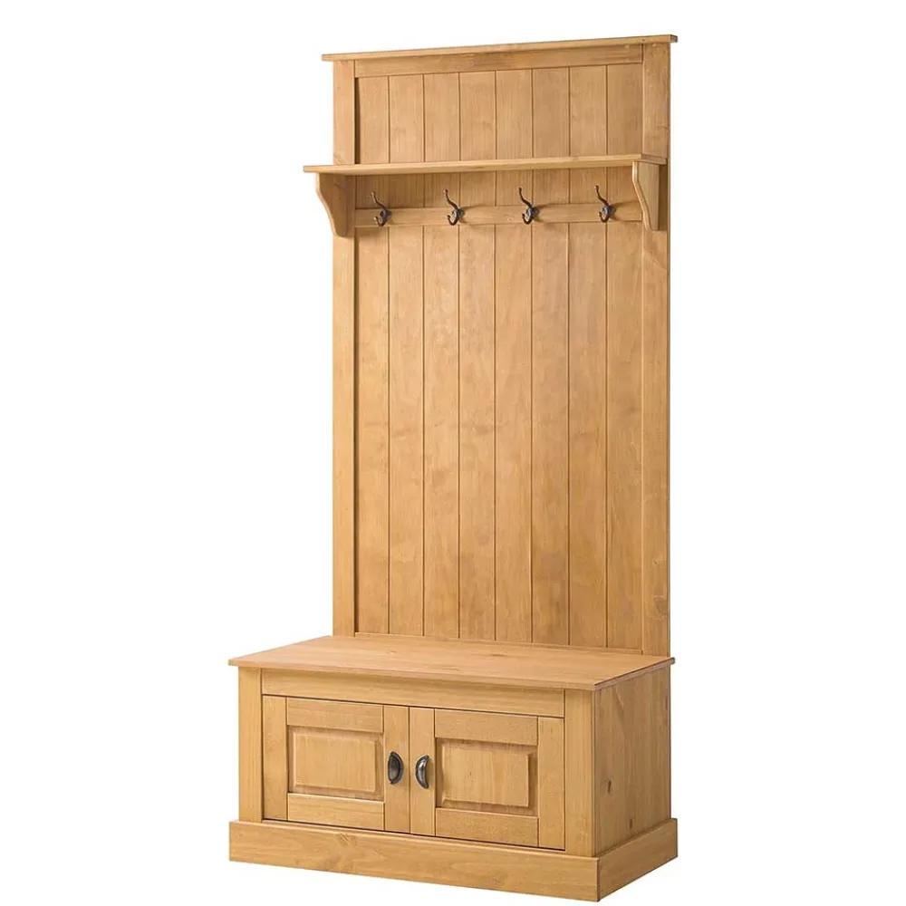 Wohnen Diele Komplett|Garderoben*Standgarderobe aus Kiefer Massivholz - Kumico