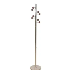 Wohnen Standgarderobe in Nickelfarben & Natur - Rambano