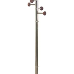 Wohnen Standgarderobe in Nickelfarben & Natur - Rambano