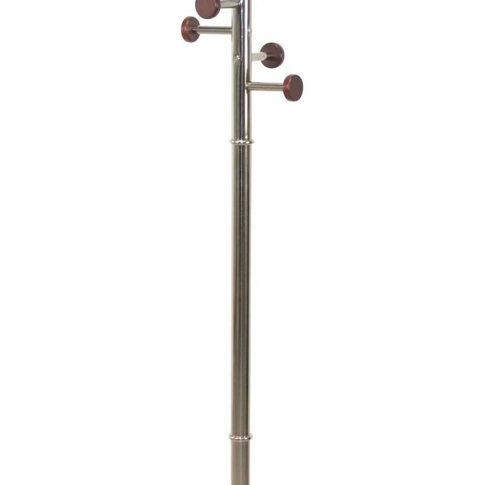 Wohnen Standgarderobe in Nickelfarben & Natur - Rambano