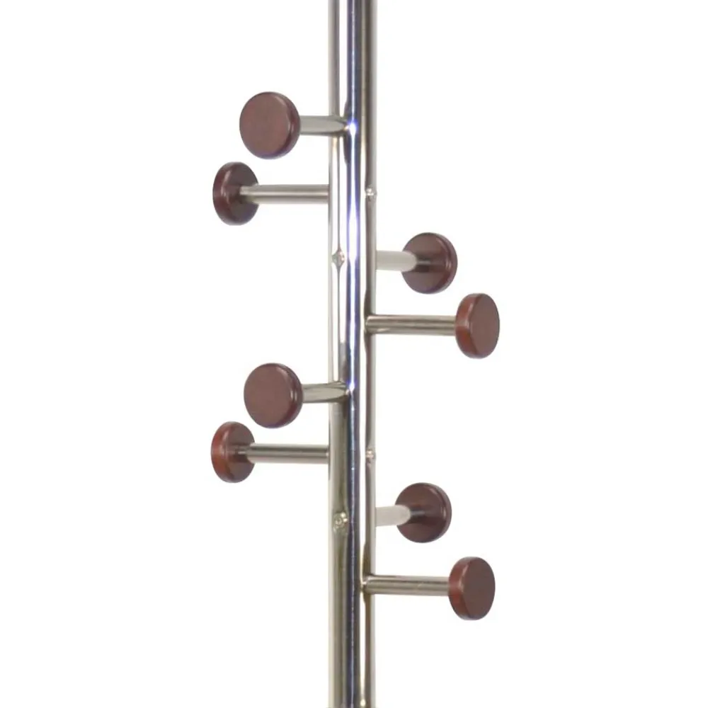 Wohnen Standgarderobe in Nickelfarben & Natur - Rambano