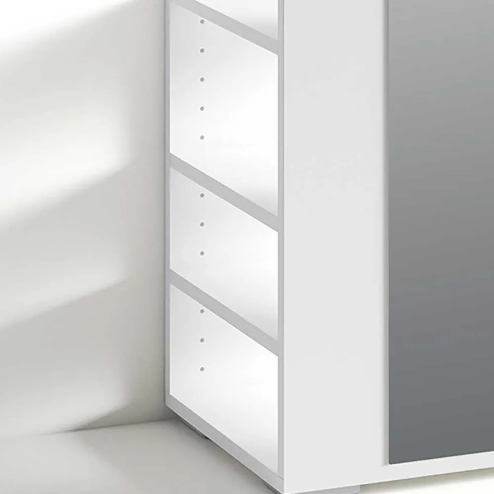 Wohnen Garderoben|Garderoben*Standgarderobe mit Spiegel in Weiß - Emja