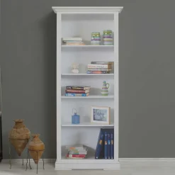 Wohnen Vitrinen|Wohnzimmer-Vitrinen*Standregal mit fünf Fächern in Antikweiß - Annot