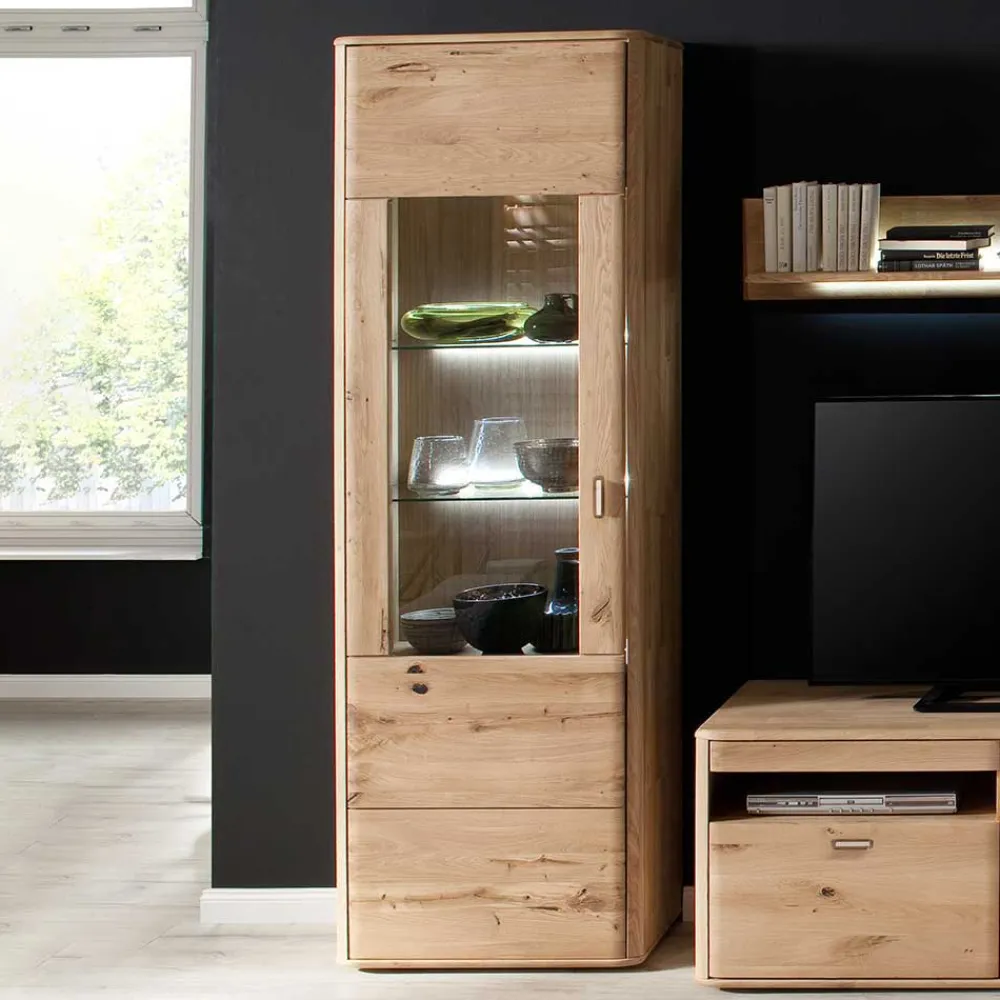 Wohnen Esszimmer-Vitrinen|Vitrinen*Standvitrine aus Balkeneiche - Destal