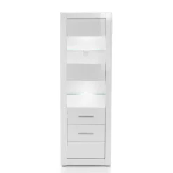 Wohnen Standvitrine in Hochglanz Weiß Yulis 2-türig