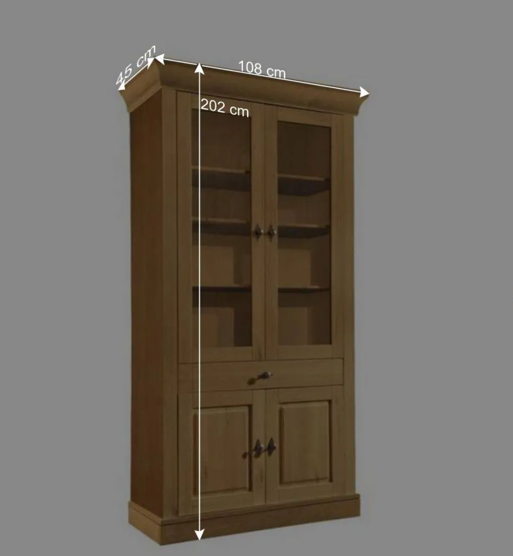 Wohnen Esszimmer-Vitrinen*Standvitrine Piatra aus Kiefer teilmassiv