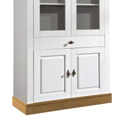 Wohnen Esszimmer-Vitrinen*Standvitrine Sibiuta in Weiß Kiefer teilmassiv