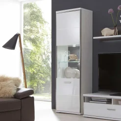 Wohnen Standvitrine Tacroma in Hochglanz Weiß