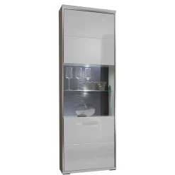 Wohnen Standvitrine Tacroma in Hochglanz Weiß