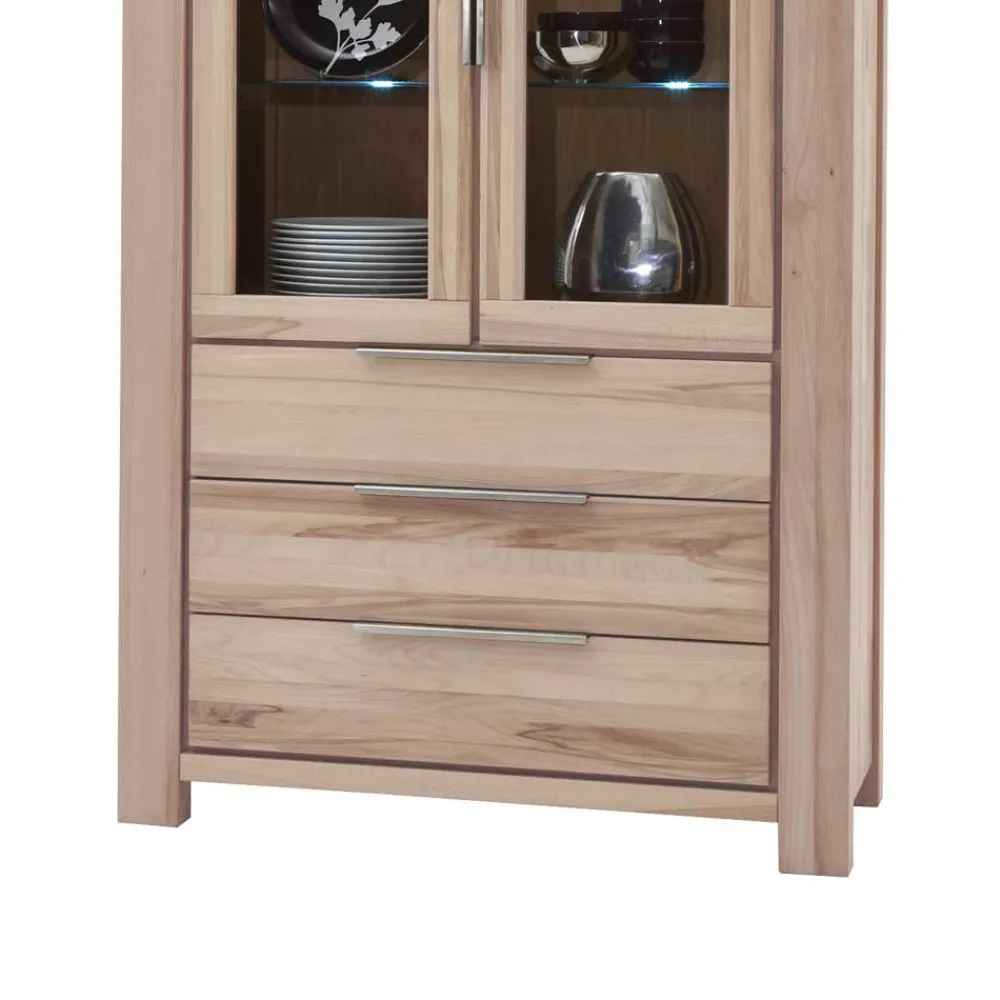 Wohnen Standvitrine Thivios aus Wildeiche Massivholz