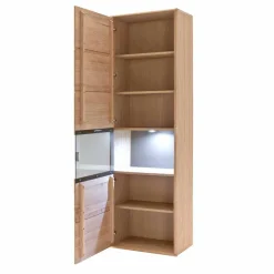 Wohnen Naturholzmöbel|Esszimmer-Vitrinen*Standvitrine Vernella aus Eiche hell geölt