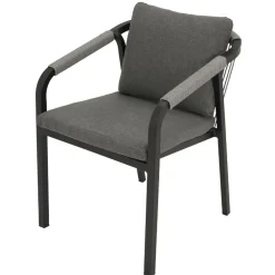 Wohnen Rattanmöbel|Metall-Gartenmöbel*Stapelbare Gartensessel mit Polstern - Sempragos (4er Set)