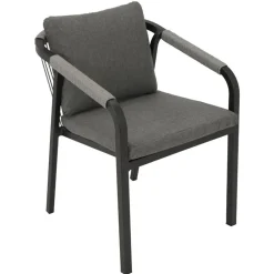 Wohnen Rattanmöbel|Metall-Gartenmöbel*Stapelbare Gartensessel mit Polstern - Sempragos (4er Set)