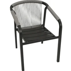 Wohnen Rattanmöbel|Metall-Gartenmöbel*Stapelbare Gartensessel mit Polstern - Sempragos (4er Set)