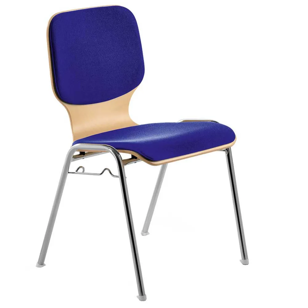 Wohnen Graue Möbel|Küchenstühle*Stapelstuhl in Blau & Buche - Caritera