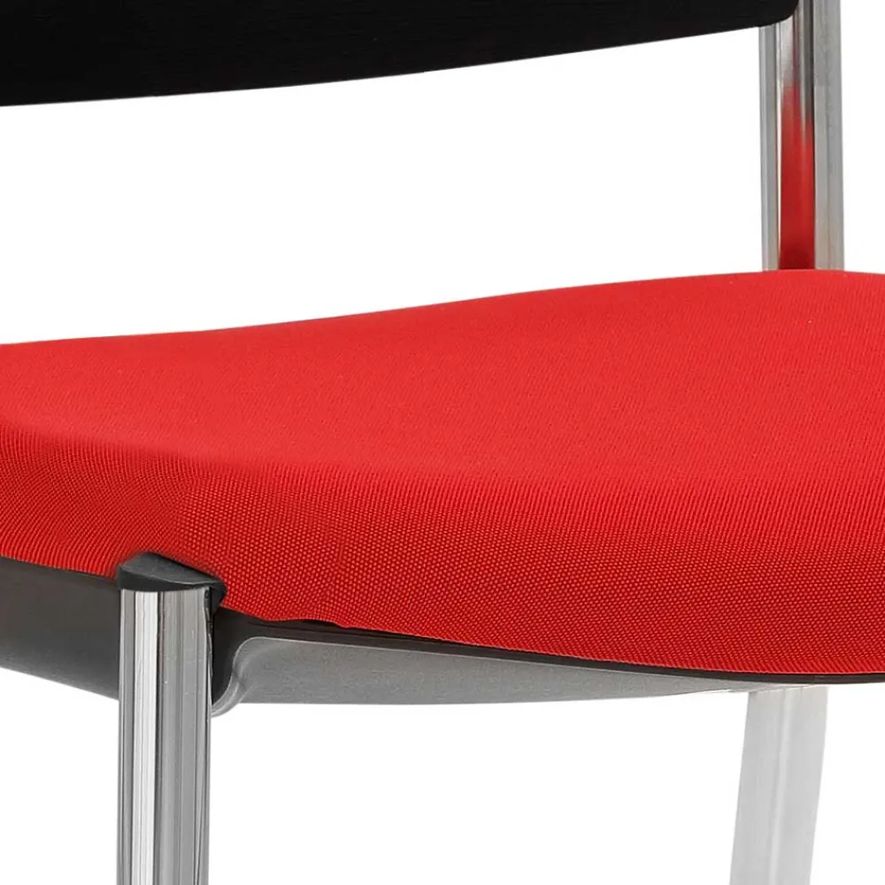 Wohnen Bürostühle*Stapelstuhl in Schwarz & Rot & Chrom - Oona