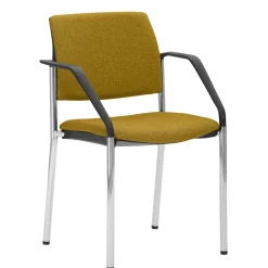 Wohnen Stapelstuhl mit Armlehnen in Gelb Stoff - Eckomy