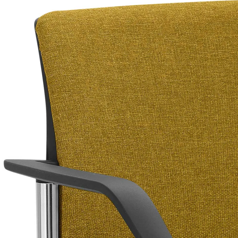 Wohnen Stapelstuhl mit Armlehnen in Gelb Stoff - Eckomy