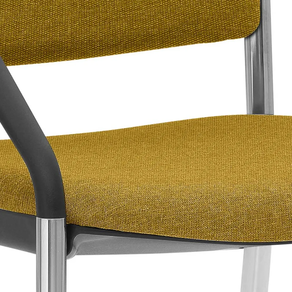 Wohnen Stapelstuhl mit Armlehnen in Gelb Stoff - Eckomy