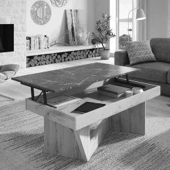 Wohnen Staufach Couchtisch in Schwarzgrau & Dunkelgrau - Cadruna