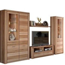 Wohnen Wohnwände|Wohnwand*Stauraum Anbauwand aus Holz - Uhelia (vierteilig)