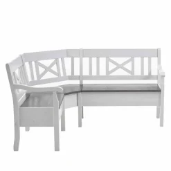 Wohnen Küchenbänke|Esszimmerbänke*Stauraum Eckbank Yoan in Weiß mit Grau