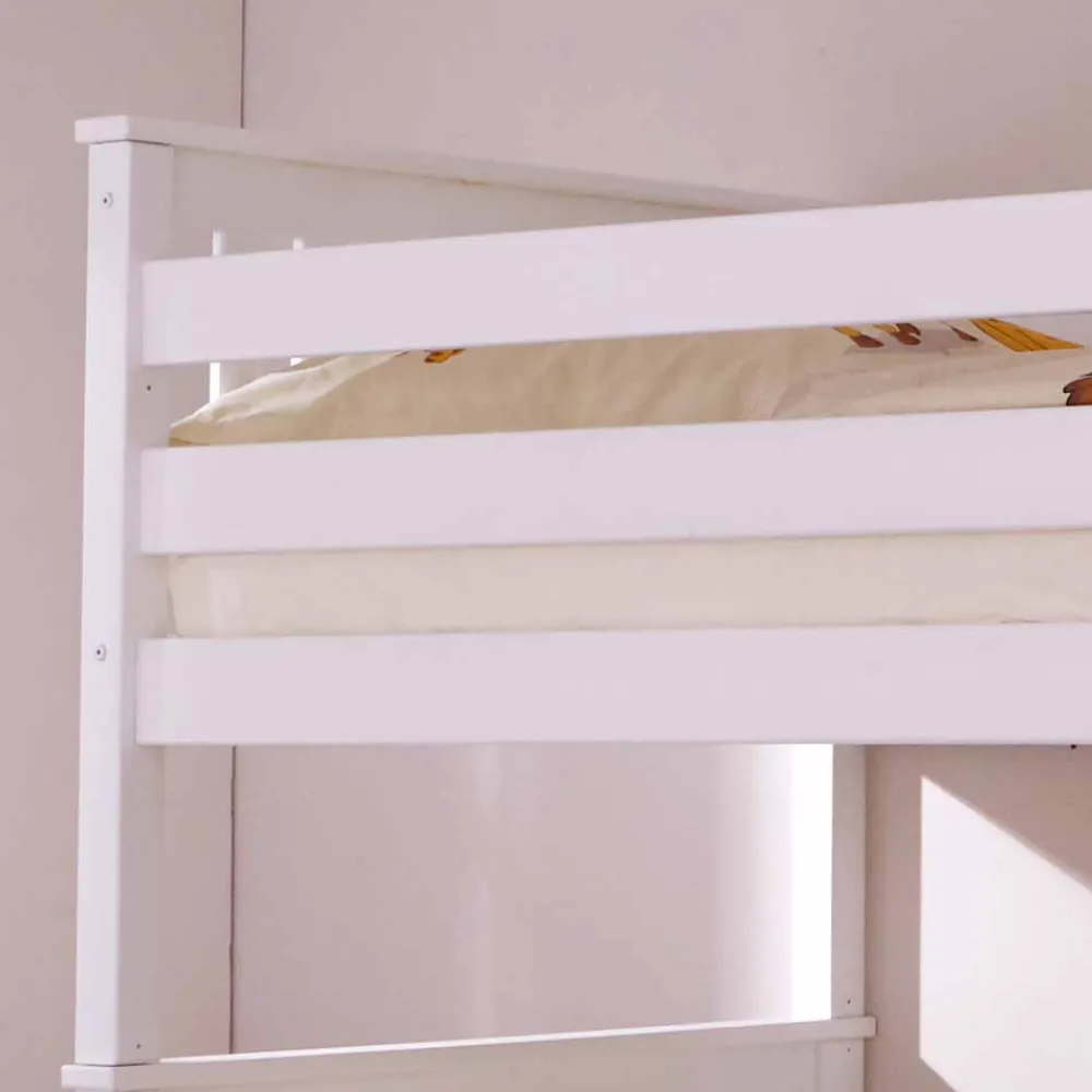 Wohnen Kindermöbel|Kinderbetten*Stauraum Etagenbett in Weiß Forcia aus Kiefernholz