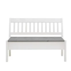 Wohnen Küchenbänke|Esszimmerbänke*Stauraum Holzbank in Weiß & Grau - Ovidos