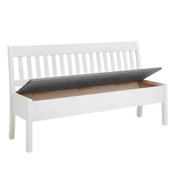 Wohnen Küchenbänke|Esszimmerbänke*Stauraum Holzbank in Weiß & Grau - Ovidos