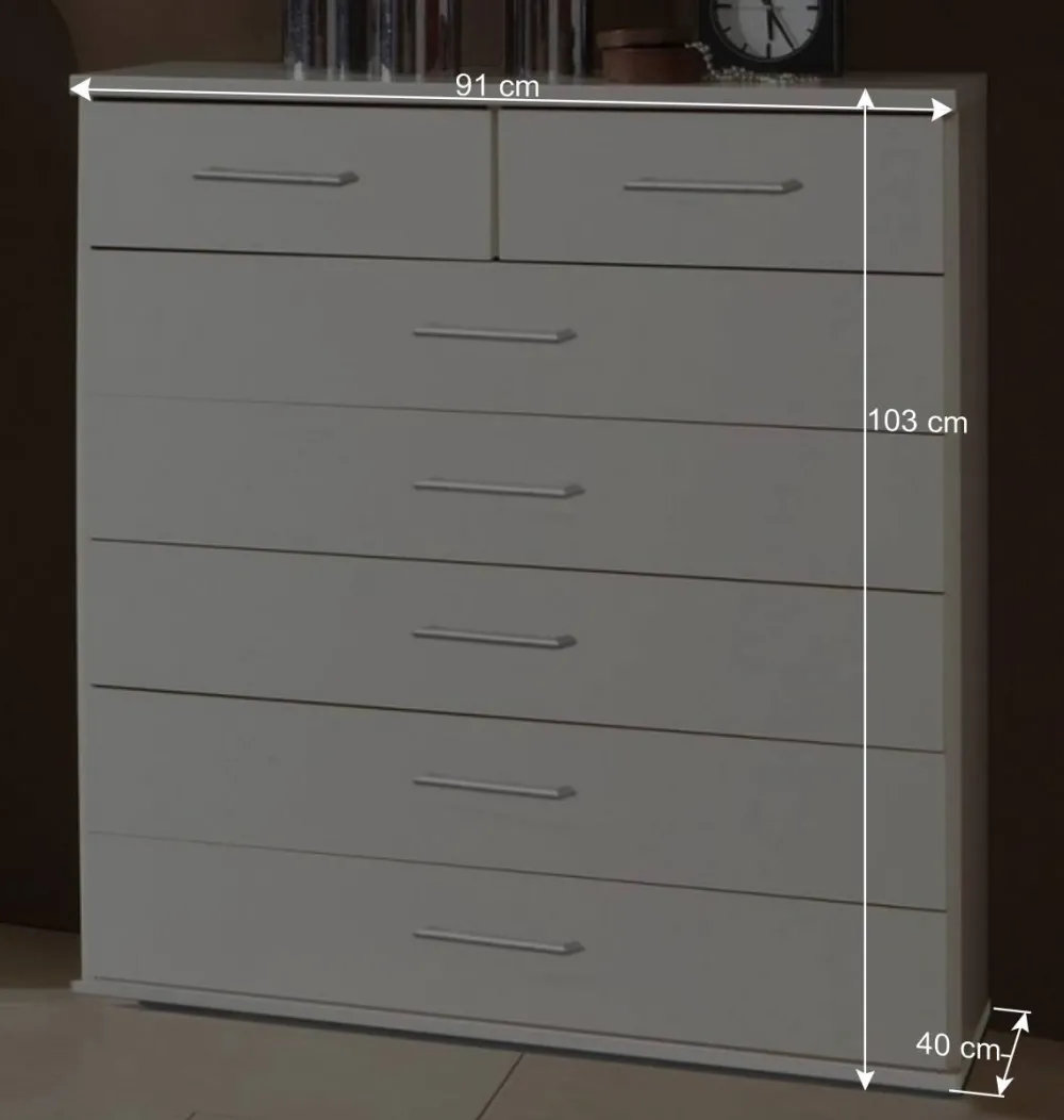 Wohnen Stauraum Kommode Mellevos in Weiß