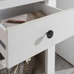 Wohnen Designermöbel|Wohnzimmerschränke*Stauraum Landhaus Vitrinenschrank in Weiß - Chelles